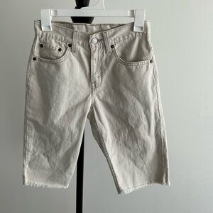 Levi’s Red Tab Ecru Cutoff Jorts Jr Size 3 Distressed Hem Vintage